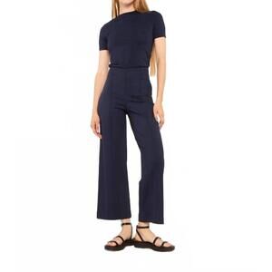 NEW RIPLEY RADER ponte knit cropped straight leg pant in navy